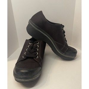 Dansko Shoes Veda Vegan Womens 37 6.5 - 7 Black Canvas Lace Up Sneakers